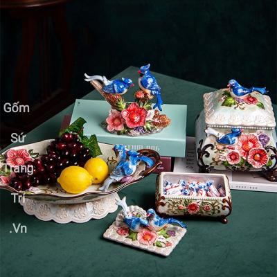 TƯỢNG ĐÔI CHIM TRĨ MEN XANH